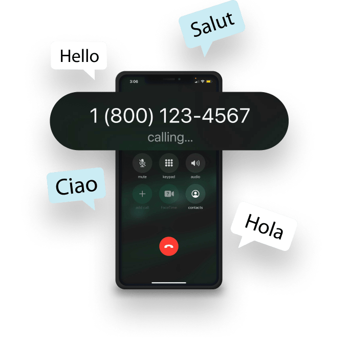 iPhone is calling 1-800 and receiving hello in different languages